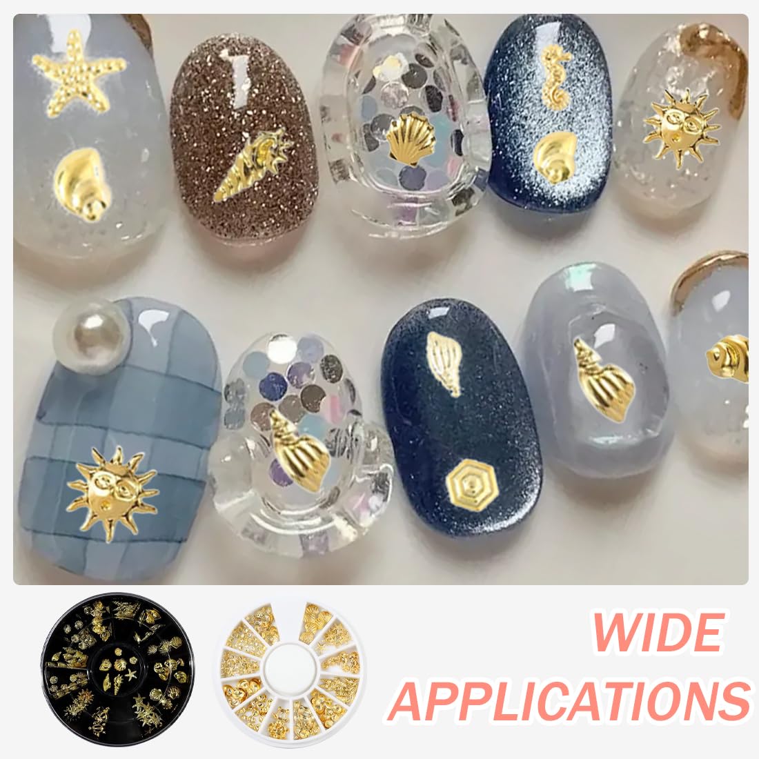 Bijoux ongles nail art, Decoration ongle, Decoration ongles nail art (Gold*2)