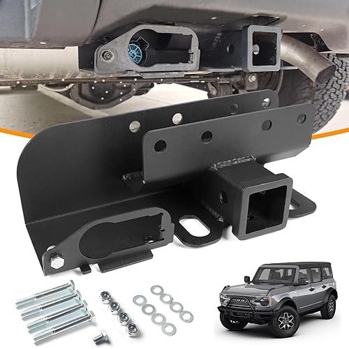 CROSSHIP Receptores de enganche de remolque de 2 pulgadas para Ford Bronco 2dr 4dr 2021 2022 2023, accesorios Ford Bronco, receptores de enganche de