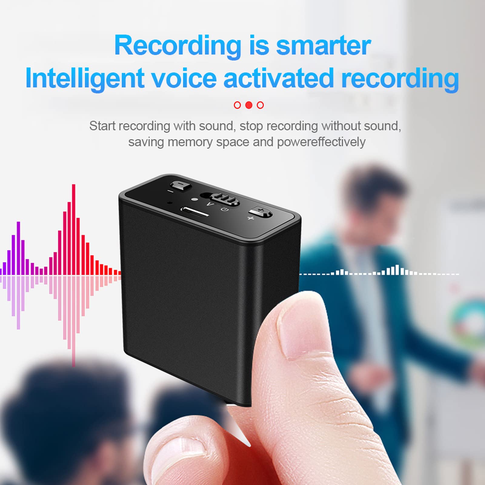 Grabadora Activada por Voz, Batería de Iones de Litio Incorporada de 1100 mAh, 2 Modos de Grabación, Mini Grabadora de Voz para Automóvil, Trabajo, Clase, Reuniones y Más, Mini Grabadora(8GB)
