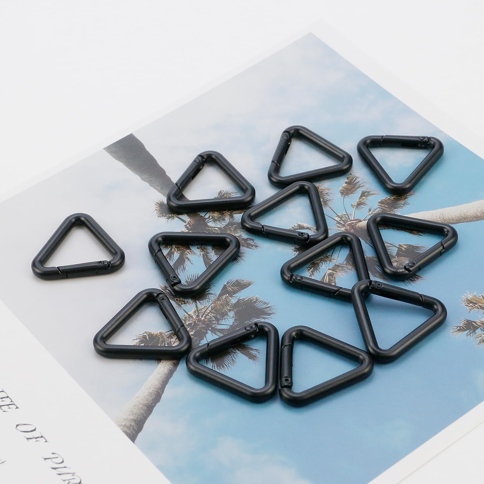 Tighall Triangle Spring Snap Clip,Metal Spring Key Ring Keyring