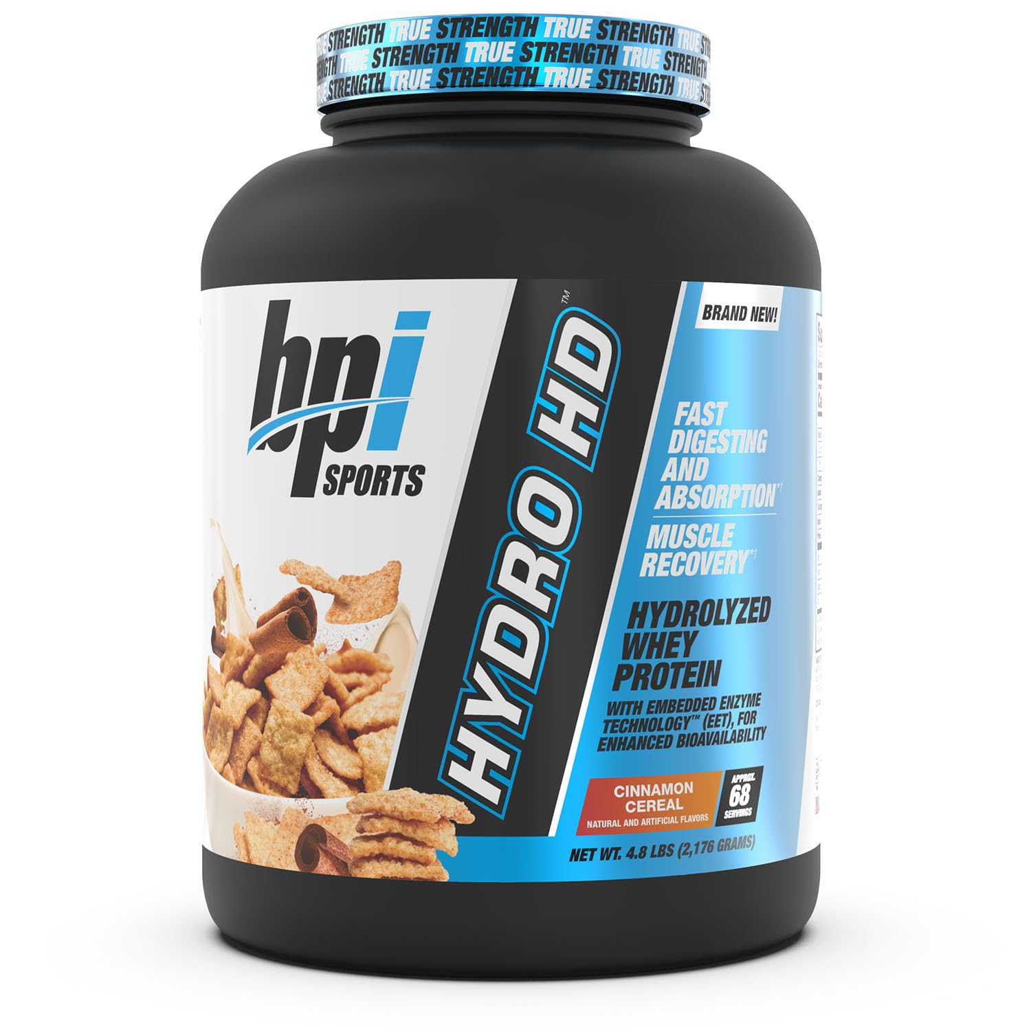 BPI Sports Hydro HD - 100% Hydrolyzed Whey Protein Powder - Muscle Growth, Recovery, 25g of Hydrolyzed Protein, Low Carb, Low Sugar, Fast Absorbing (68 Servings, Cinnamon Cereal)