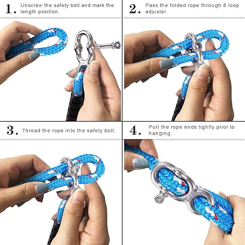 Miniatura 3 de BeneLabel Cuerdas para columpios de árbol, correas colgantes para columpios de árbol, ajustables extensibles, para columpios al aire libre,