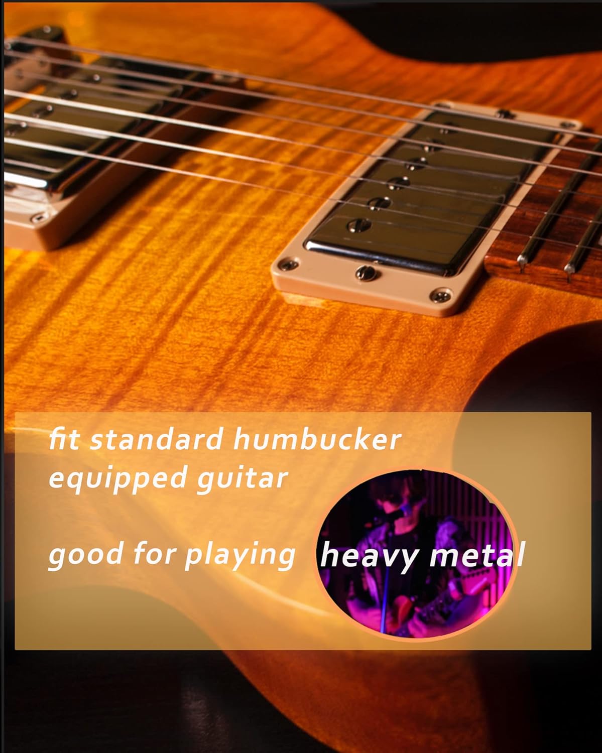 Seale Humbucker Pickups Set, Dual Coil Pickup with Alnico 5 Magnets Fit for Playing Kinds of Music, Electric Guitar Neck n Bridge Humbucking Pick-up Included, Chrome