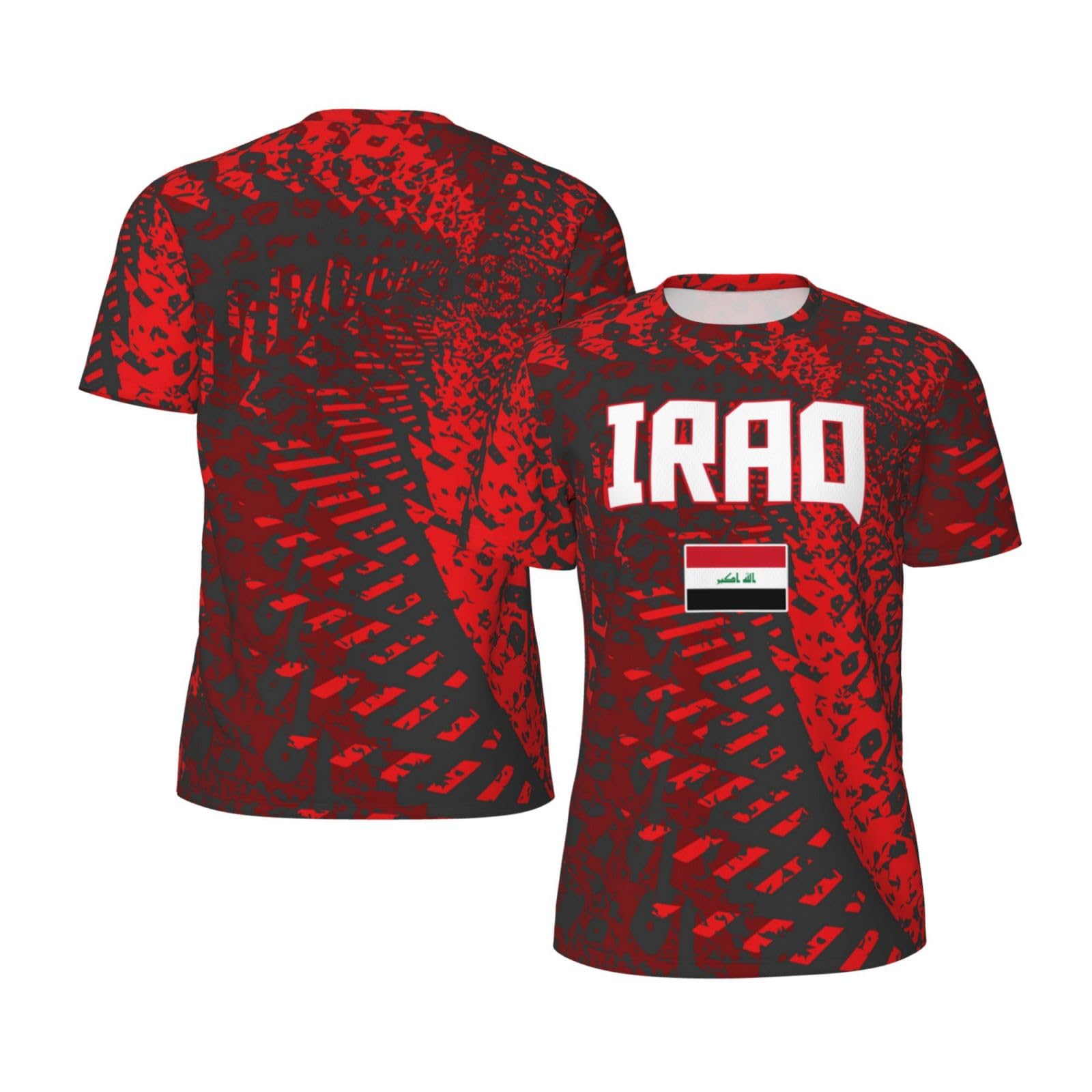 DABOYOZHZH Iraq Flag Cool Iraqans (143) Sports Jersey Mesh T-Shirt 3D Print for Running Cycling Soccer Tennis Fitness Climbing Shirts