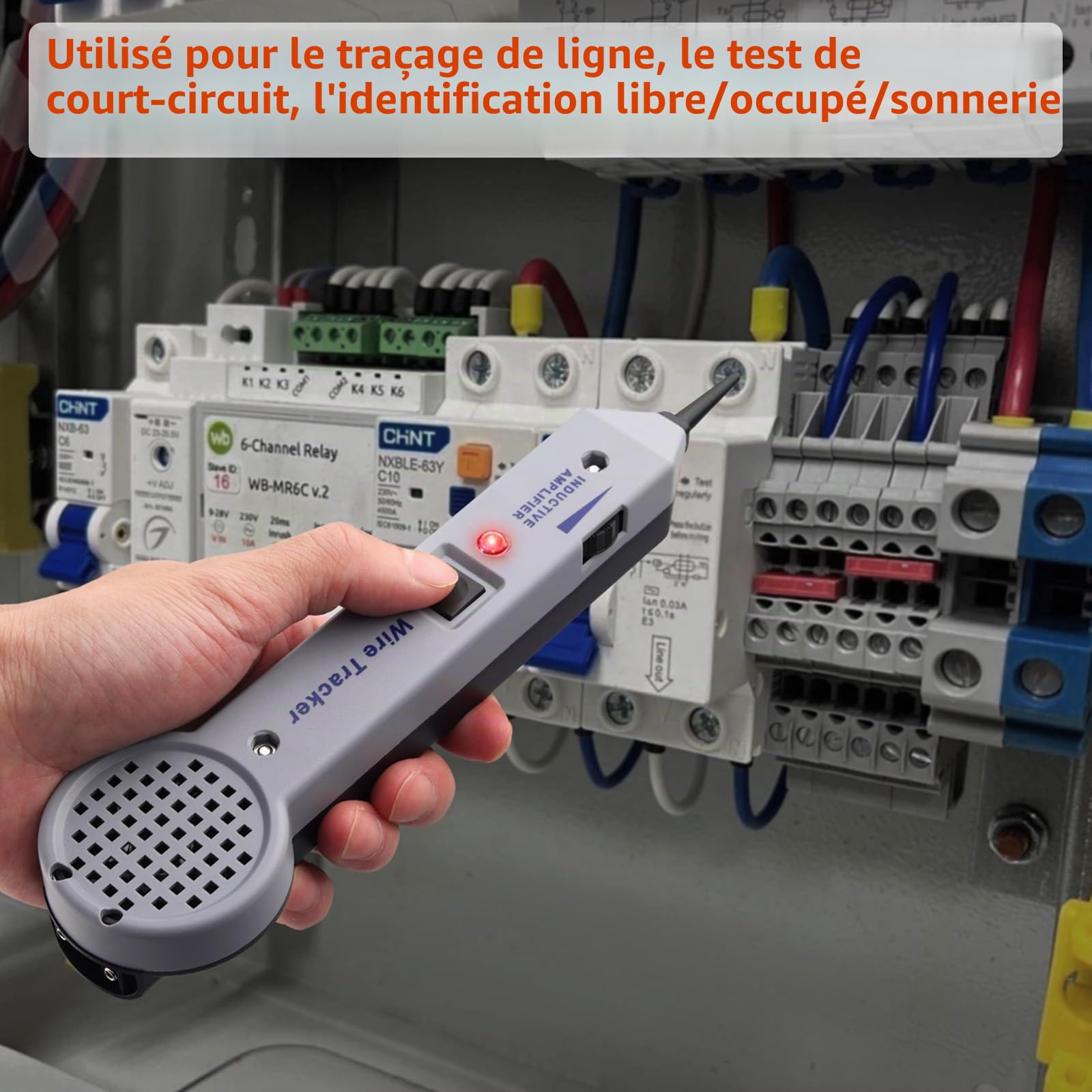 Proster Traceur de Cable Electrique,Kit Générateur de Tonalité 200PE Test de Câble Amplifi Inductif avec Volume Réglable pour Traceur de Cable pour Lignes Téléphoniques et Câbles avec Sac de Stockage