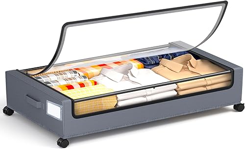 Miniatura 11 de Almacenamiento debajo de la cama, almacenamiento debajo de la cama con ruedas, almacenamiento debajo de la cama para ropa, mantas, zapatos...