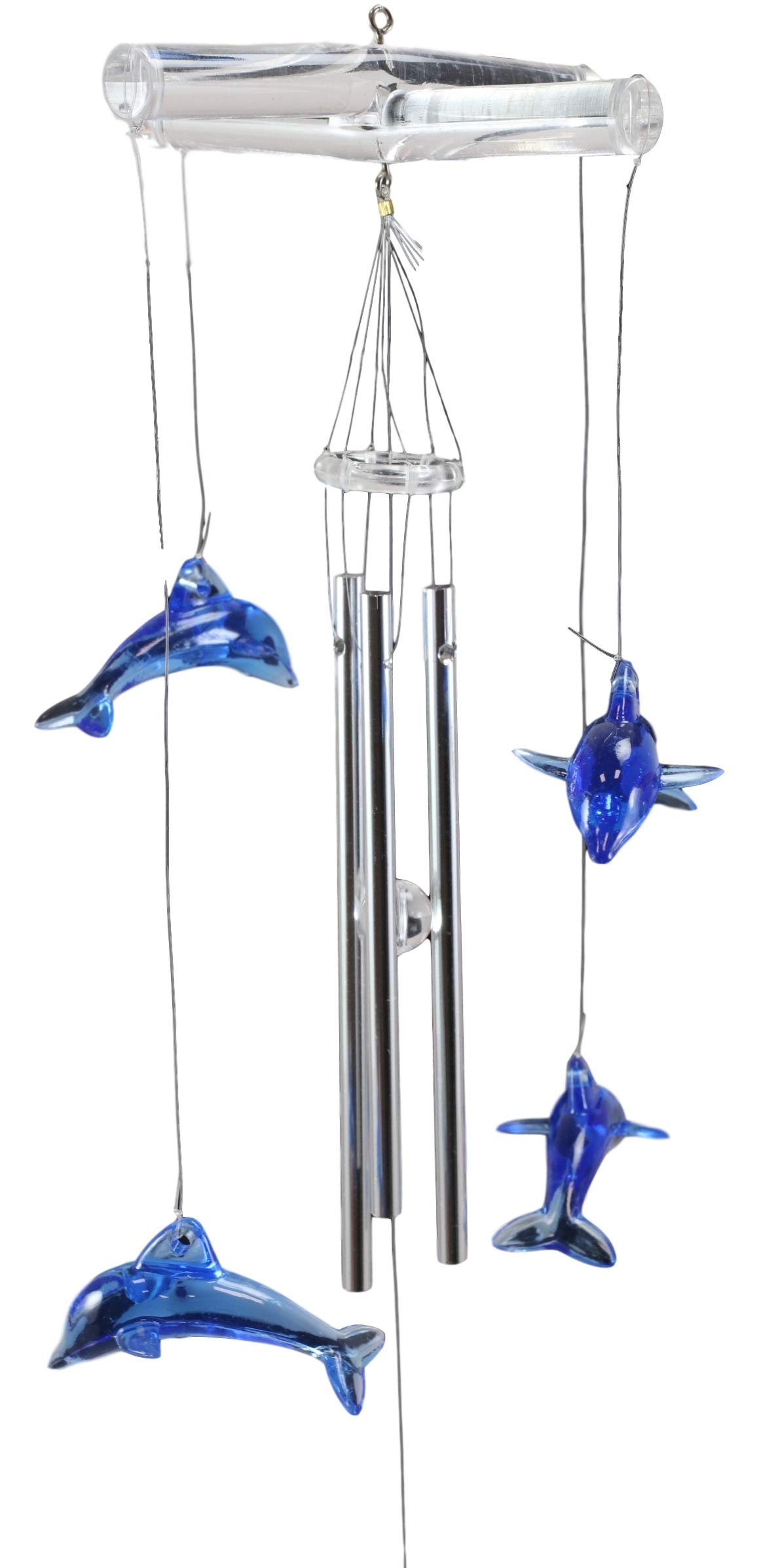 Campanelli Vento Acrilico A Forma Di Delfino - Decorazione Per Giardino E Casa | Blu E Argento - Foto 9