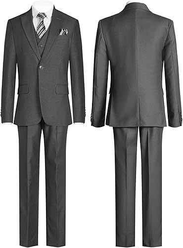 Miniatura 2 de ELPA ELPA Conjunto de trajes formales para niños y jóvenes, traje de portador de anillo