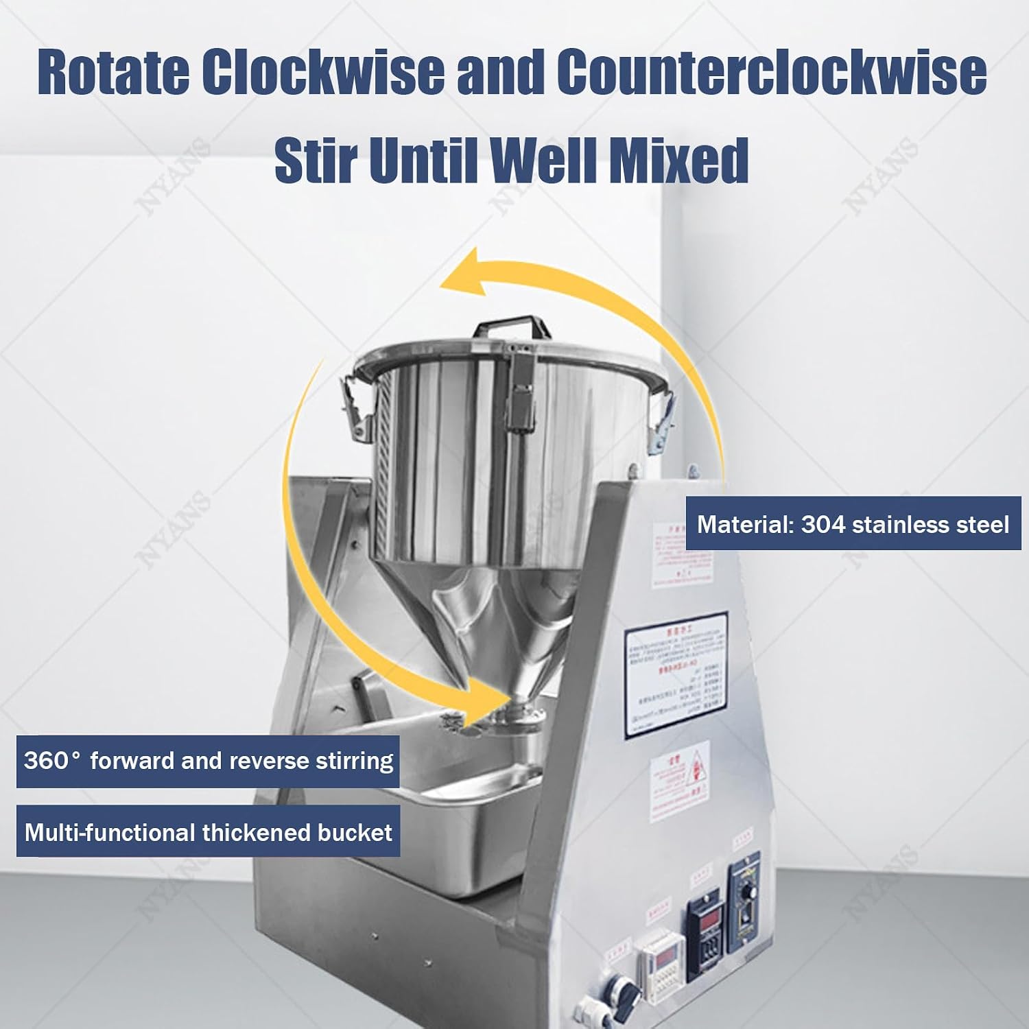 5L/10L/20L/40L Mini Mixer, 304 Stainless Steel, Pure Copper Motor, Small Laboratory Mixer, for Various Applications Including Food, Chemical, and Medical Use 5L