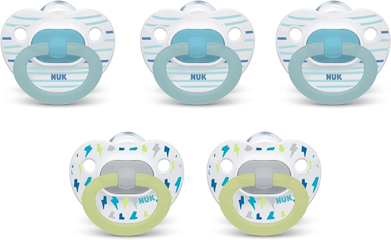 Chupete de ortodoncia clásico NUK First Choice, chupete para bebés de 6 a 18 meses, colores surtidos, artículos imprescindibles para el bebé, paquete de 5