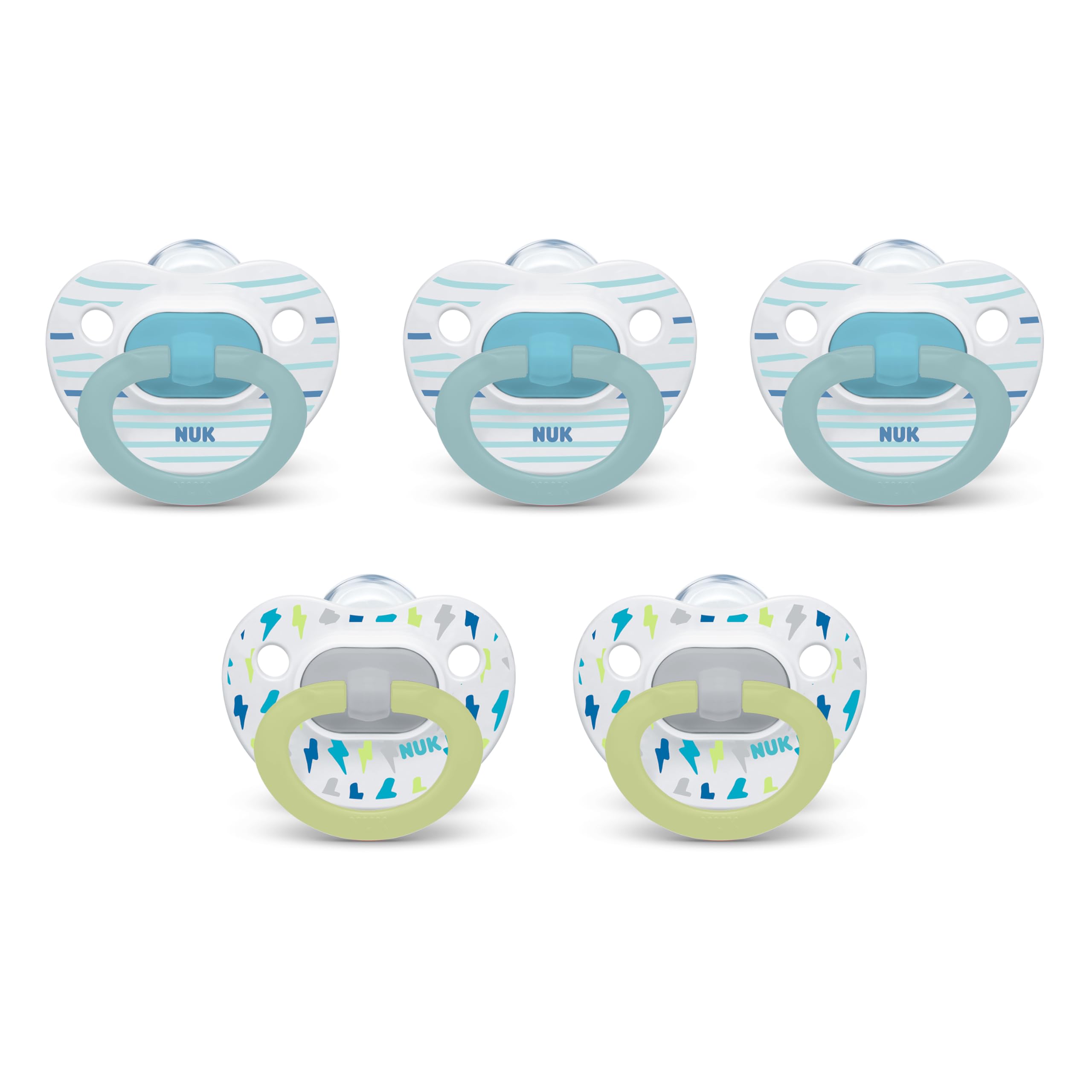 Photo 1 of NUK First Choice Classic Orthodontic Baby Pacifier, 6-18 Months Baby Pacifier, Assorted Colors, Baby Must Haves, 5-pack