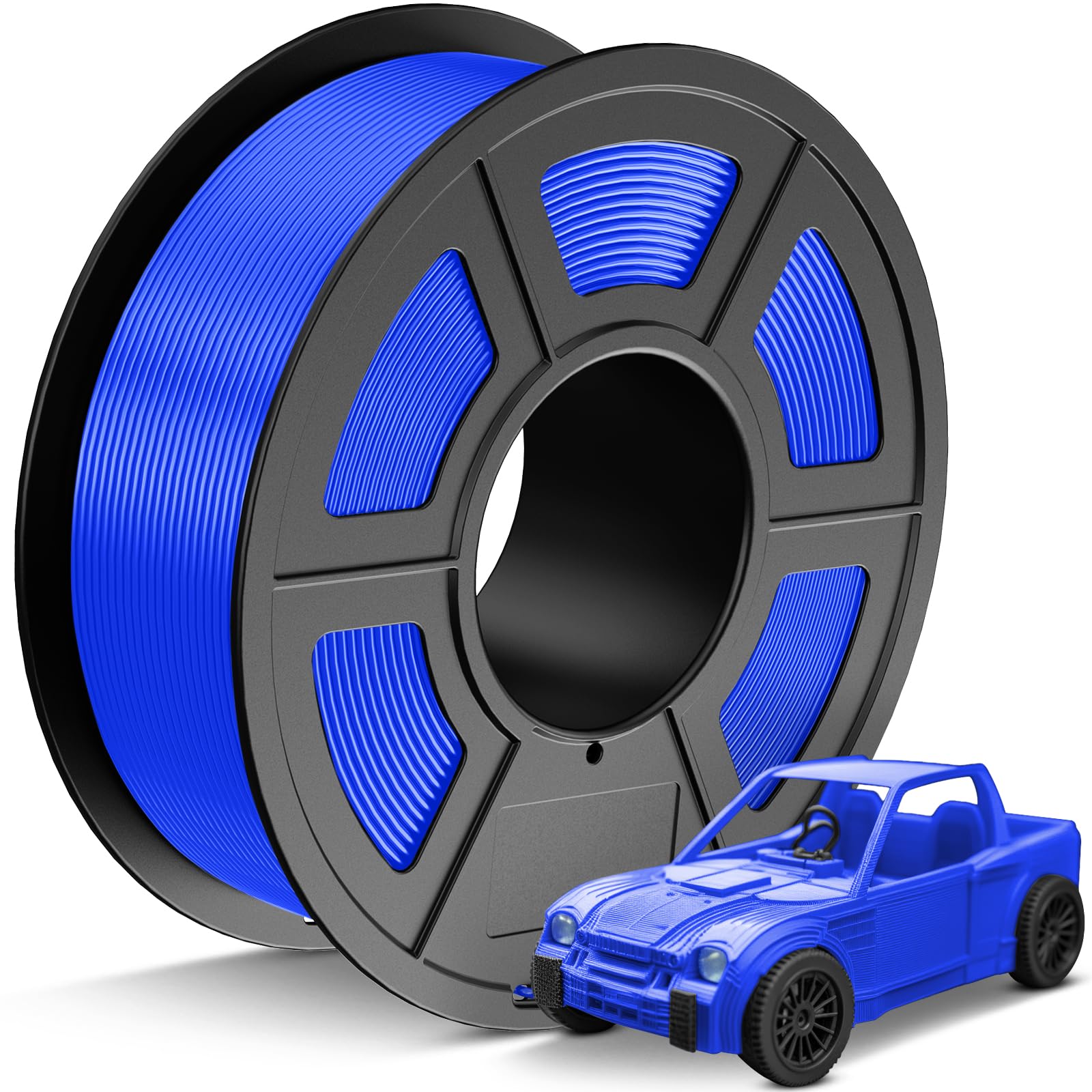 JAYO Filamento PETG 1.75 mm Blu 1.1 kg, Filamento PETG per Stampanti 3D ad alta tenacità, Precisione di +/- 0,02 mm, Bobina da 1.1 kg (2.4 lb) per la maggior parte delle stampanti 3D FDM