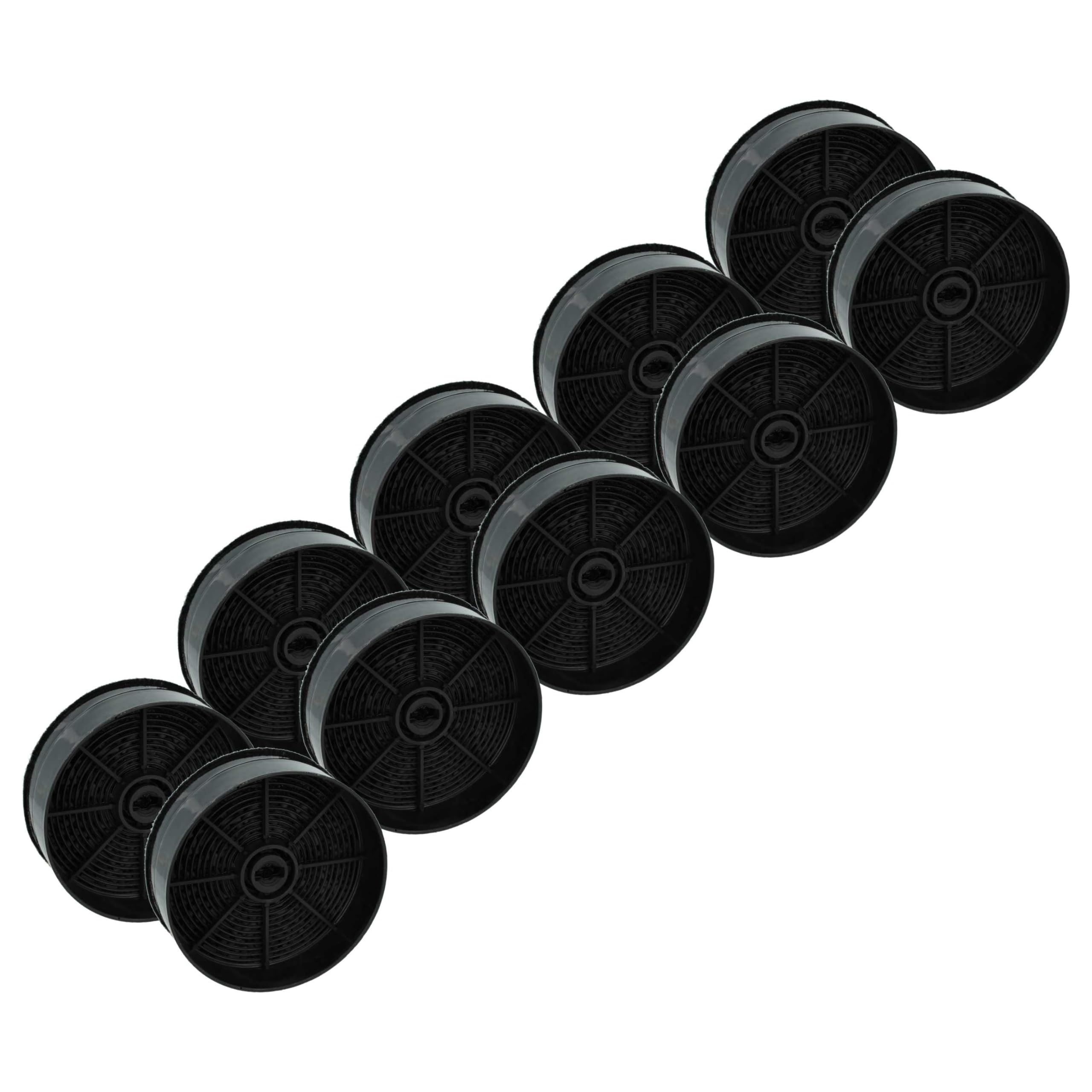 vhbw 10 x filtr z węglem aktywnym kompatybilny z Zanussi ZHG51251G, ZHG51351G, ZHP60260SA, ZHP60260WA, ZHP60350SA okap kuchenny