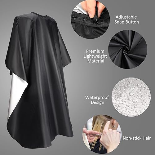 Miniatura 4 de Foaincore Paquete de 20 capas profesionales de corte de pelo para peluquería de peluquería con cierre a presión