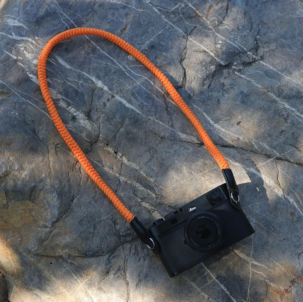 Paracord Woven Camera Neck Shoulder Strap Belt Hand Compatible with Canon Nikon Sony Olympus Pentax Fujifilm Panasonic SLR DSLR Digital Mirrorless Cameras 36inch Orange