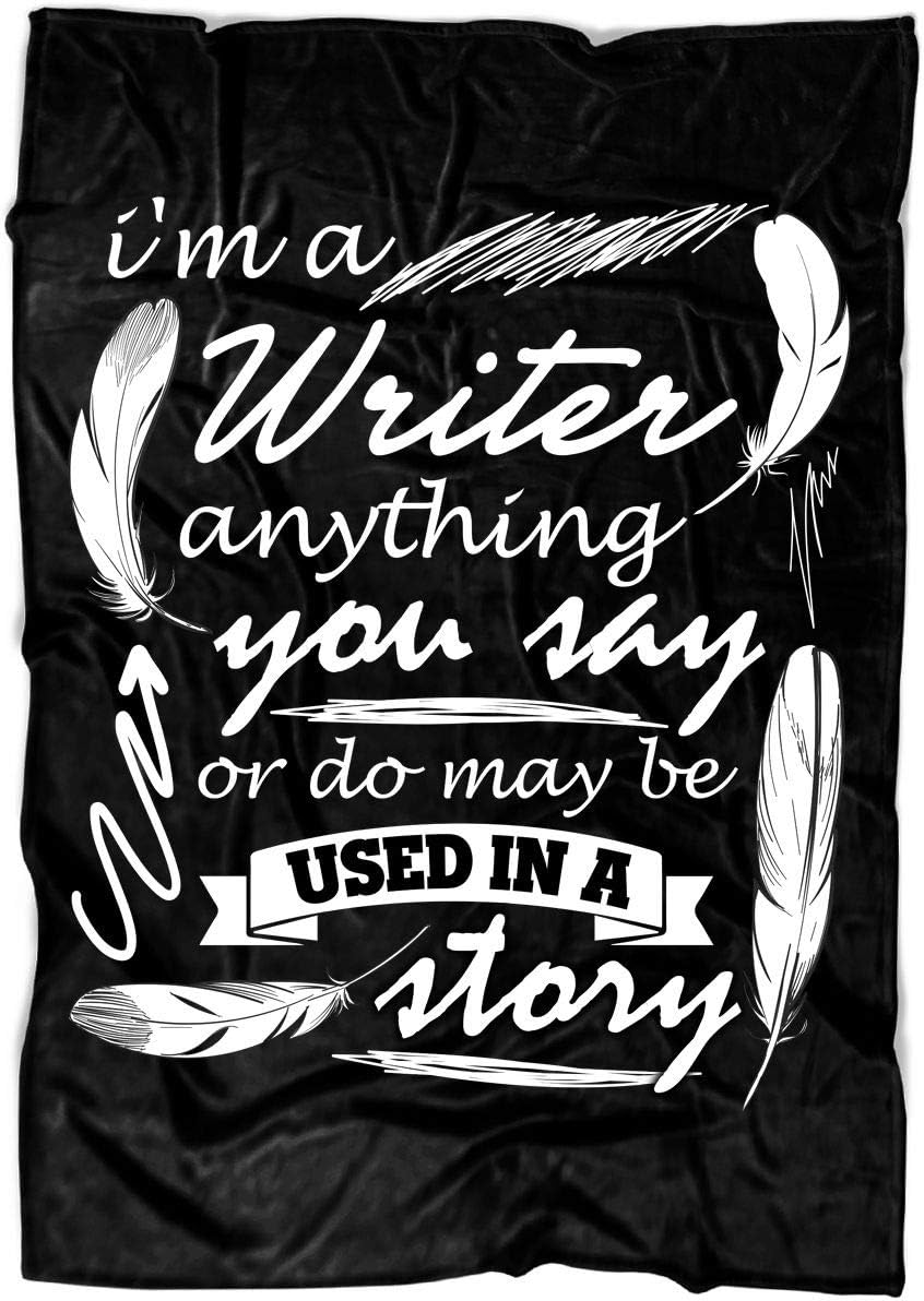 I'm A Writer Soft Fleece Throw Blanket, My Story Fleece Luxury Blanket (Medium Fleece Blanket (60"x50") - Black)