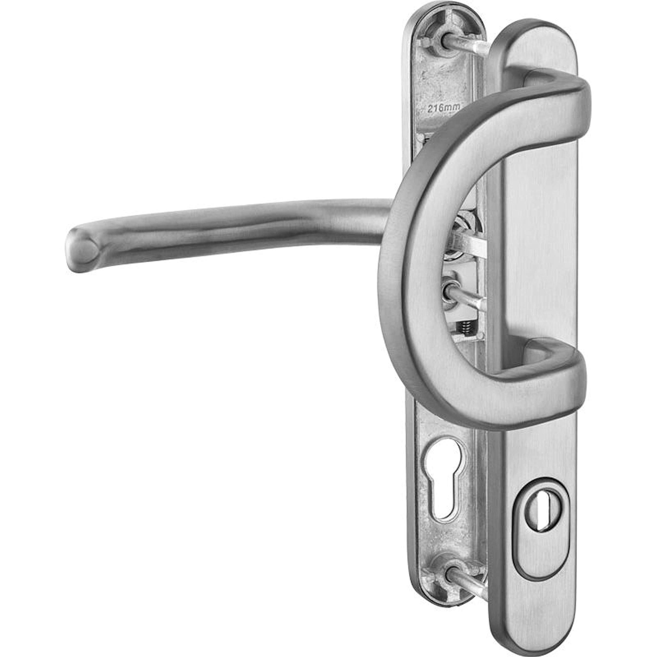 Haustür Edelstahl mit Zylinderabdeckung Bügel/Drücker