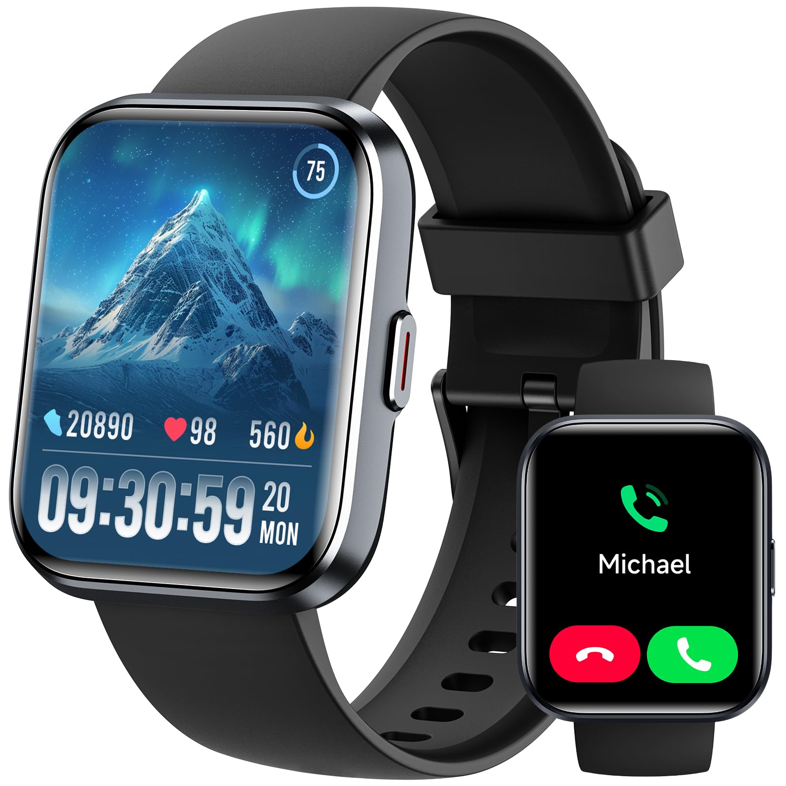 Smartwatch Uomo Donna, Orologio Smartwatch Uomo con Alexa, Effettua/Risposta Chiamate, 1,8" Smart Watch Uomo con 100 Sportive, Cardiofrequenzimetro Sonno SpO2, IP68 Fitness Tracker per Android iOS