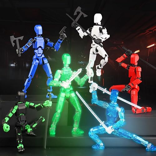 Miniatura 2 de Juego luminoso de 13 figuras de acción, 6 figuras de acción de robot Titan 13, juguetes impresos en 3D articulados, para entusiastas del modelado,