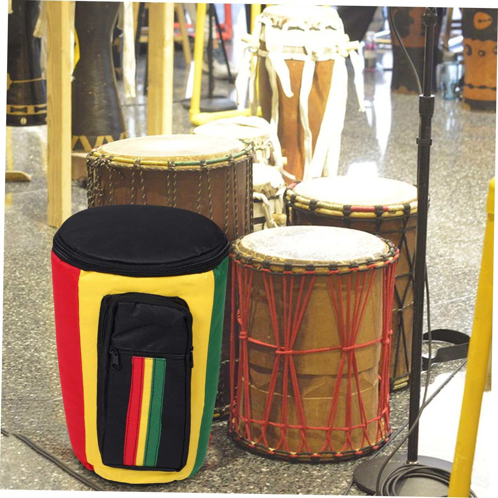 Vaguelly Djembe Tasche aus Oxford Stoff mit Metallverstärkung und Komfortablem Rucksackdesign für Sicheren Schutz und Aufbewahrung Beim Reisen und Schulen