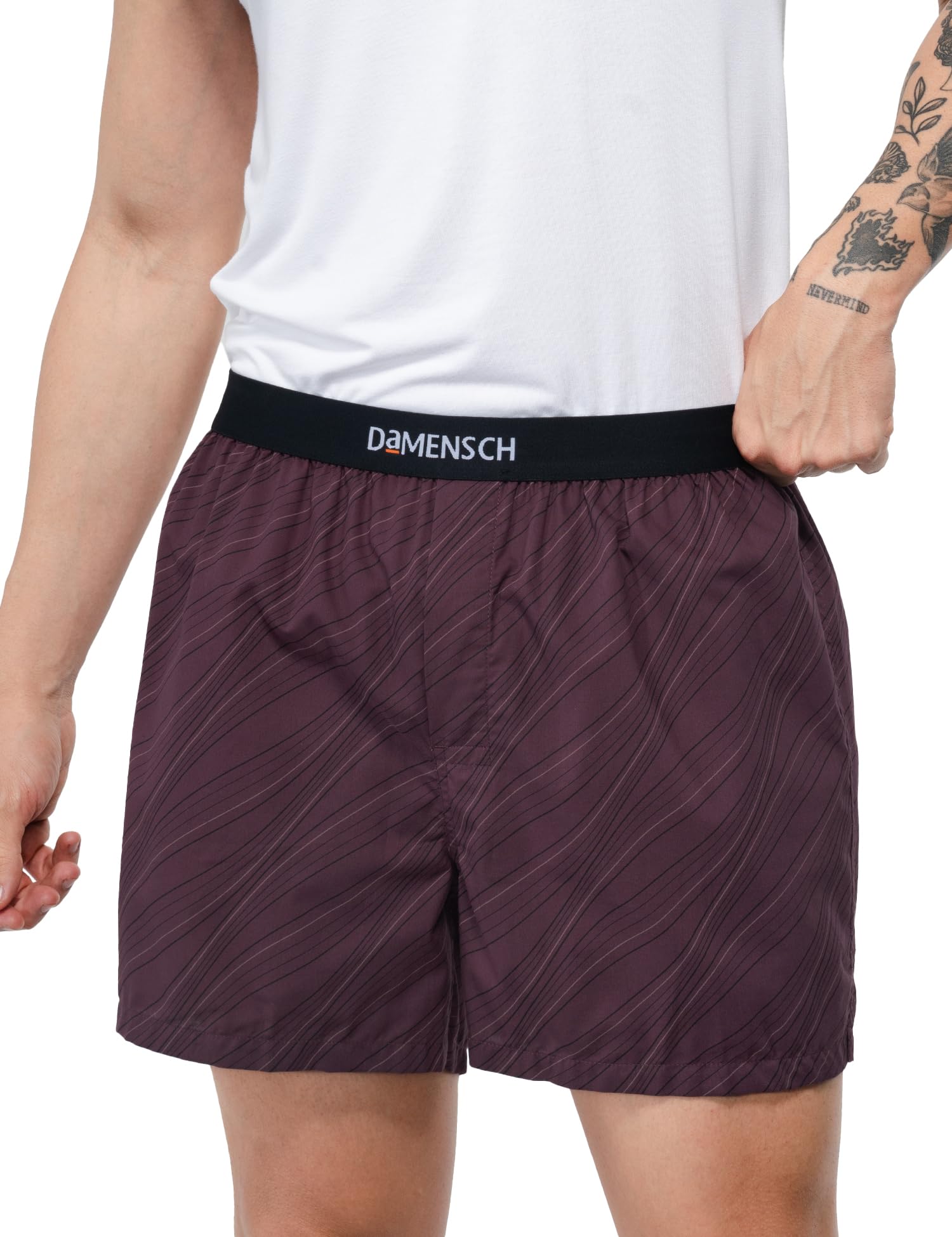 damensch BREEEZE Men's Ultralight Cotton Inner Boxers-Pack of 1-Plum Waves-XXXL-picture-21