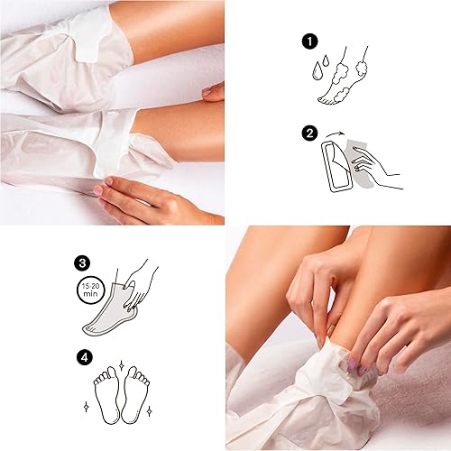 Miniatura 5 de Original Derma Beauty - Máscara de pies 24 pares de semillas de cáñamo + carbón hidratante para pies, exfoliante corporal, removedor de callos y