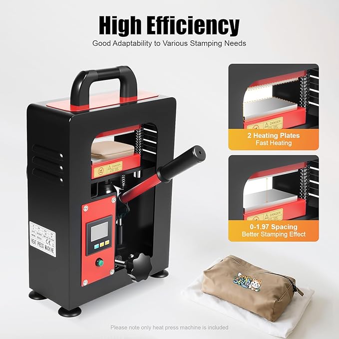 Prensa Térmica Hidráulica Portátil 5 Toneladas 900W con Pantalla LCD miniatura 5