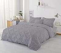 Vista 21 de Lujosa funda de edredón plisada de 1 pieza, tamaño matrimonial/queen (90 x 90 pulgadas), 100% algodón egipcio de 800 hilos, con cierre de cremallera