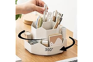 9 Slots 360 Degree Rotating Pen Organizer Desk for Office and Home
