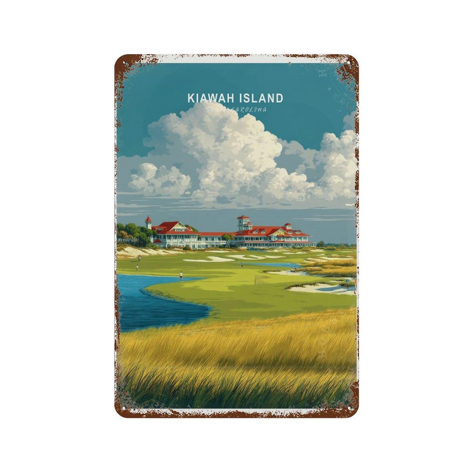 xiaoxiaoshen Kiawah Island Travel South Carolina Birthday Present Wall Decor Art Metal Tin Poster Modern Home Decor Art Home Bar Shop Decorations Vintage Sign 30x20cm