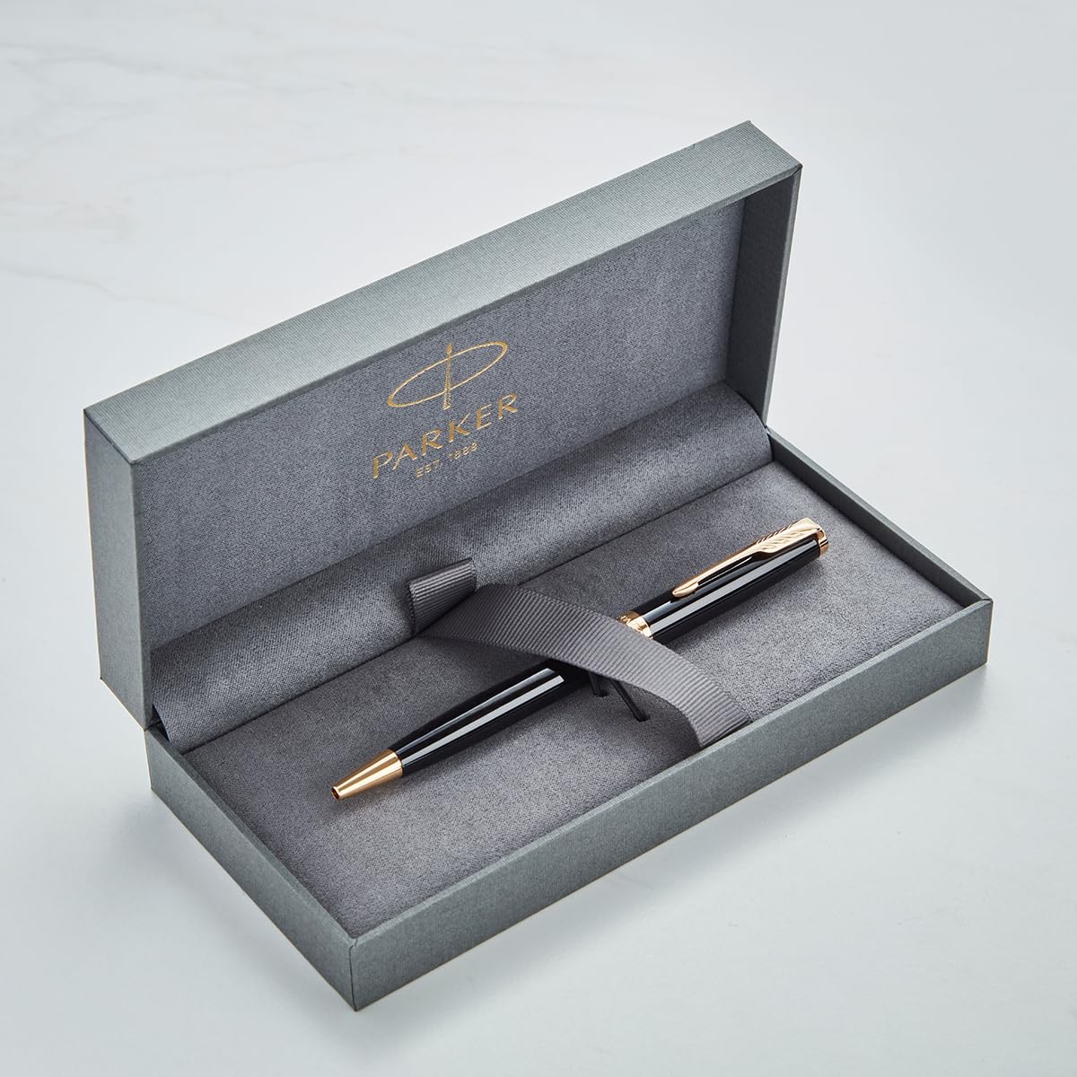 Personalised Parker Sonnet Pen with Custom Engraving - Gifts for Professionals, Graduation, Wedding, Birthday - Pen with Name/Text Customisation (Ballpoint Pen, Black Gold Trim)