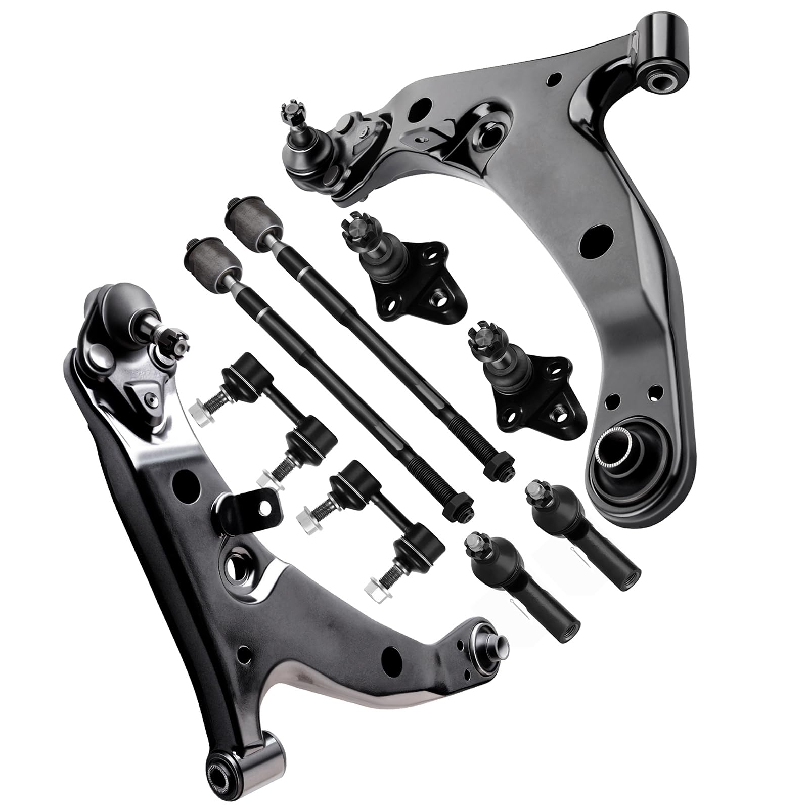 10-Piece Front Suspension Kit For Toyota Corolla 1996-2002 - Control Arms, Ball Joints, Tie Rods