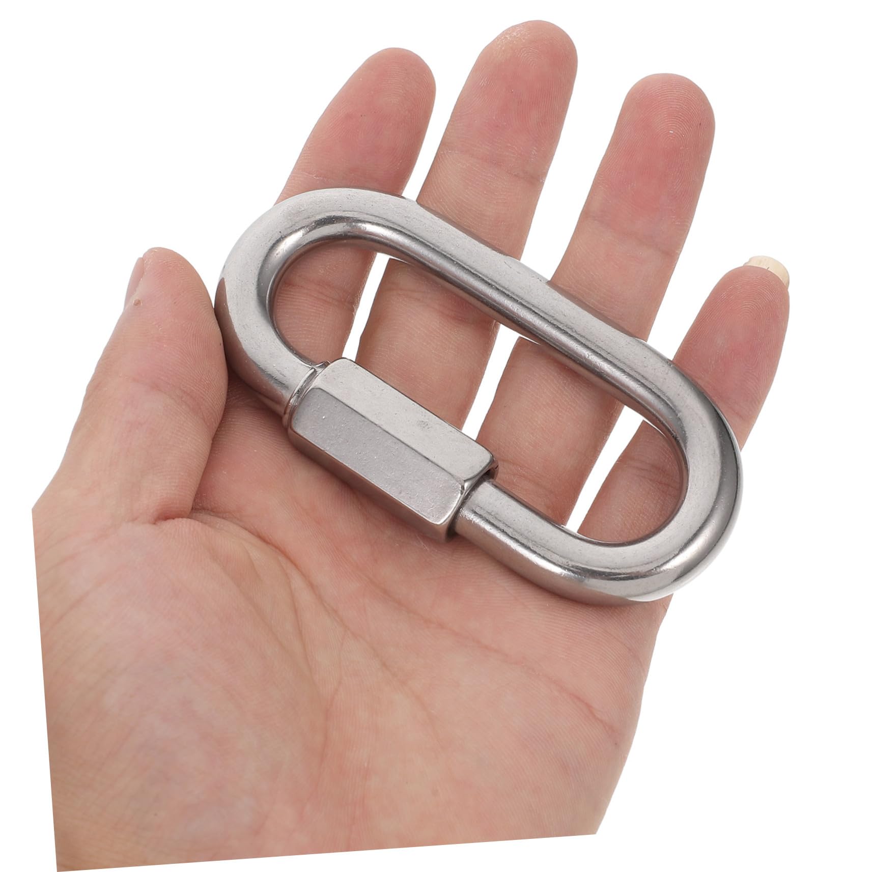 Conector de Cadena de Acero Inoxidable, Eslabón Rápido en D 10 Pcs | Color Plata, Diseño de Acople Seguro, para Montaje Industrial y Cadena