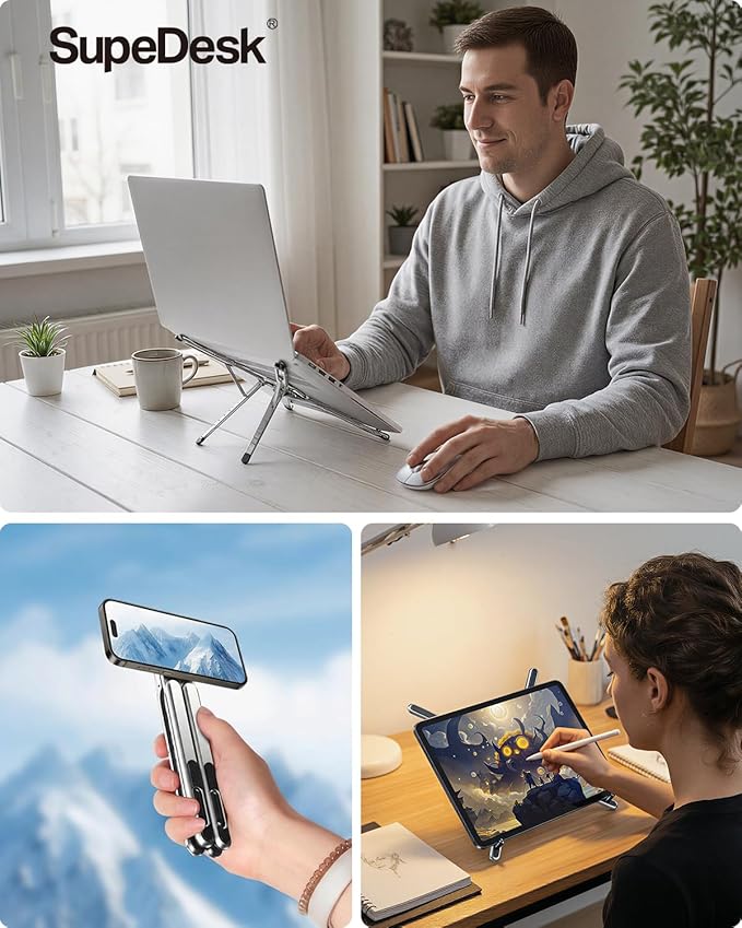 Soporte Ajustable para Laptop SupeDesk 3-en-1 Plegable miniatura 2
