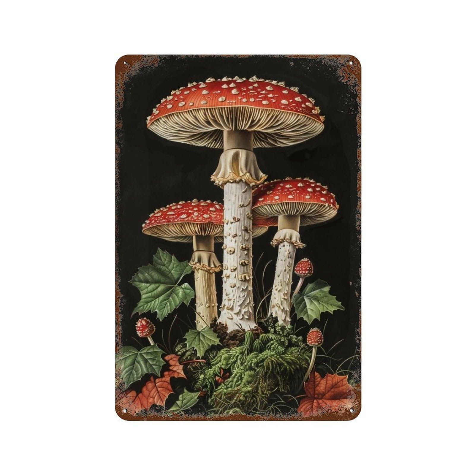 HDURYEYRYY Dark Forest Amanita Muscaria 01 Wall Retro Iron Vintage Art Metal Tin Sign Poster Modern Home Cofffee Club Art Bar Shop Decor 30x20cm