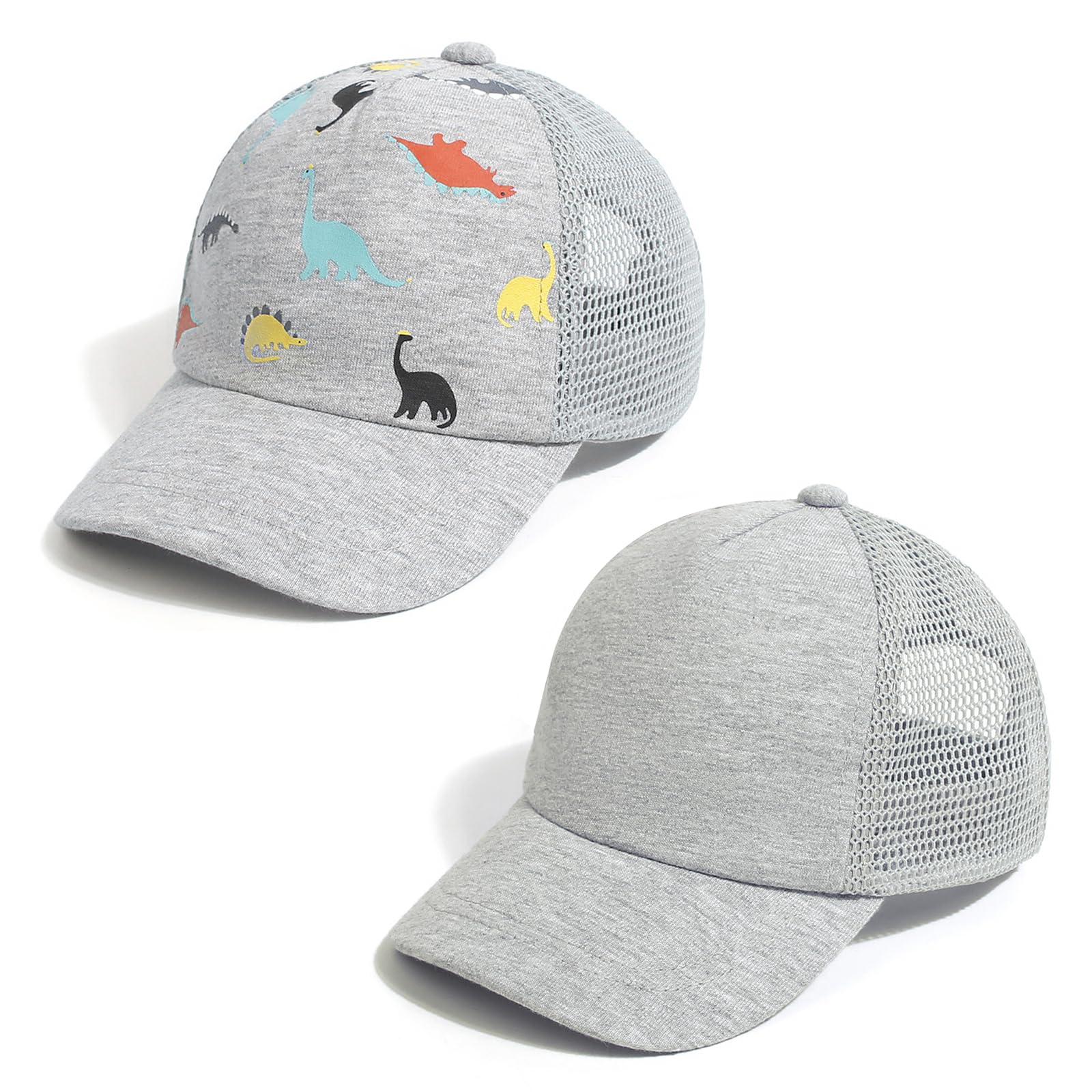 Duoyeree Toddler Baseball Hat, Dinosaur Mesh Adjustable for 0-8T Kids