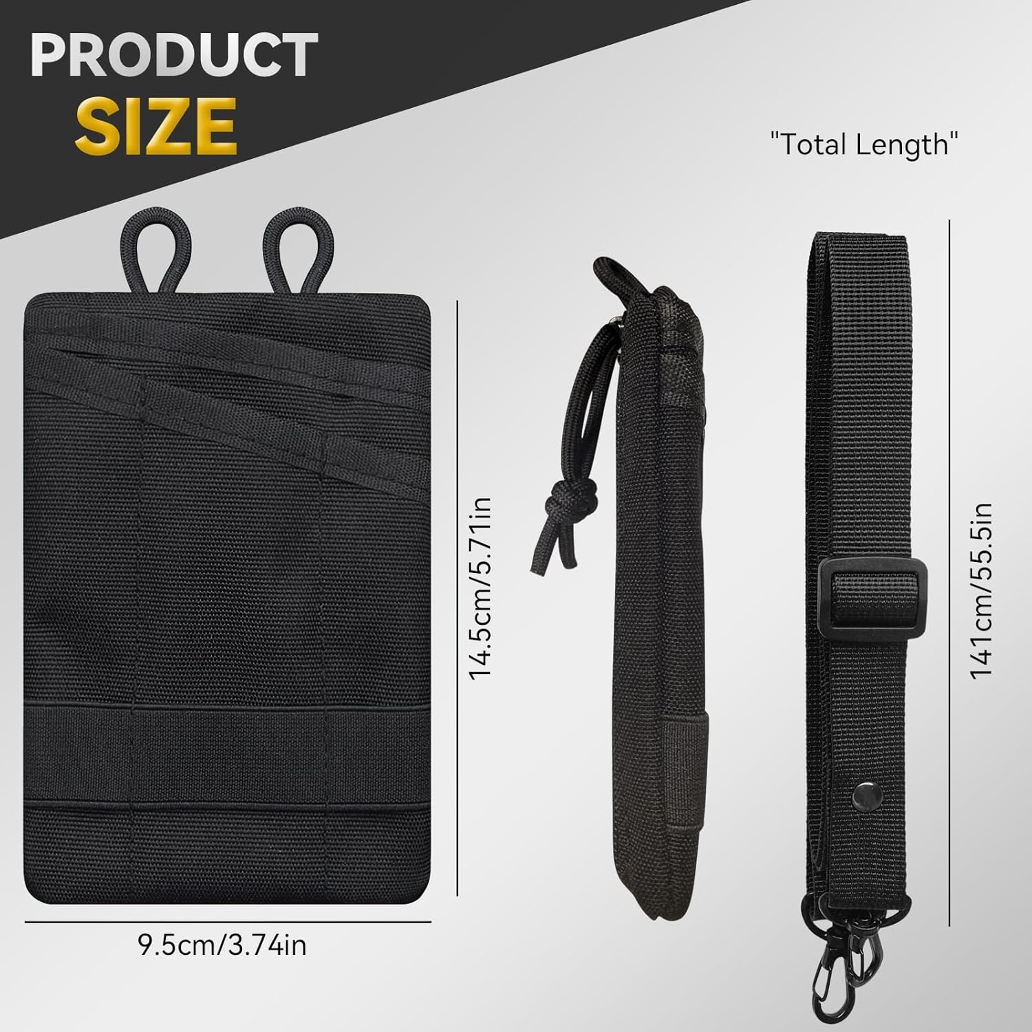 Platy Pocket Organizer, Durable EDC Tool Pouch for Men, Neck Wallet with Paracord Lanyard, Holds Flashlight, Multitool, Pen, Notebook - Image 8