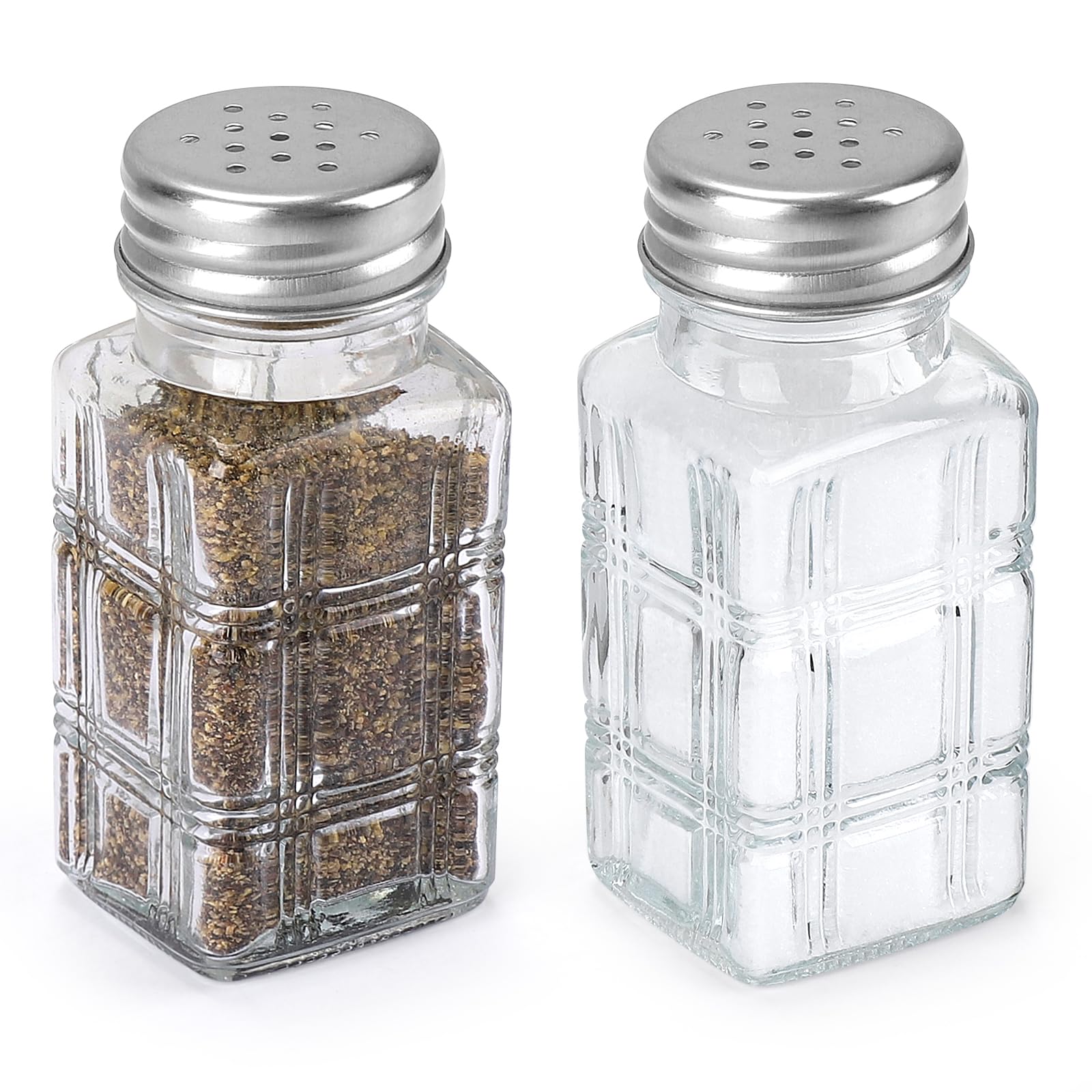 Vintage Glass Salt & Pepper Shakers - Set of 2 -1