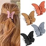 Canitor Butterfly Hair Clips for Women - Matte Big Butterfly Clips for Thick and Thin Hair, 4PCS Cute Medium Clips