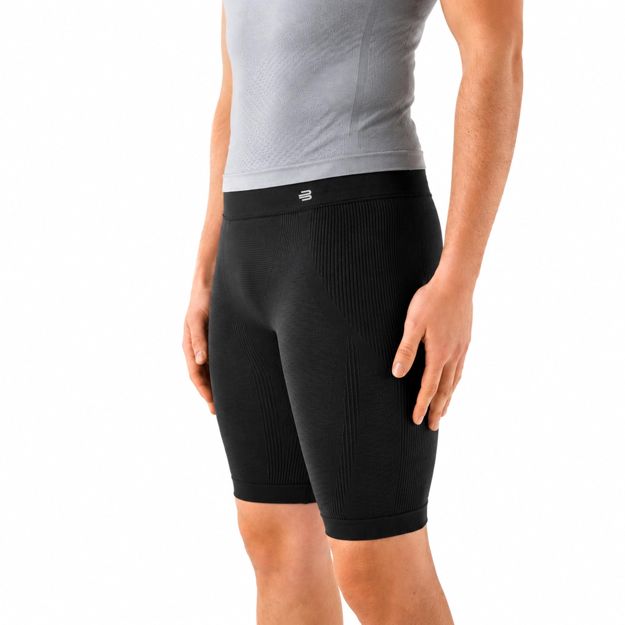 BAUERFEIND Kompressions-Hose „Sports Compression Tights Short“, Sporthose für Herren, Kurz, Für verbesserte Durchblutung der Beinmuskulatur, Polyamid/Elasthan