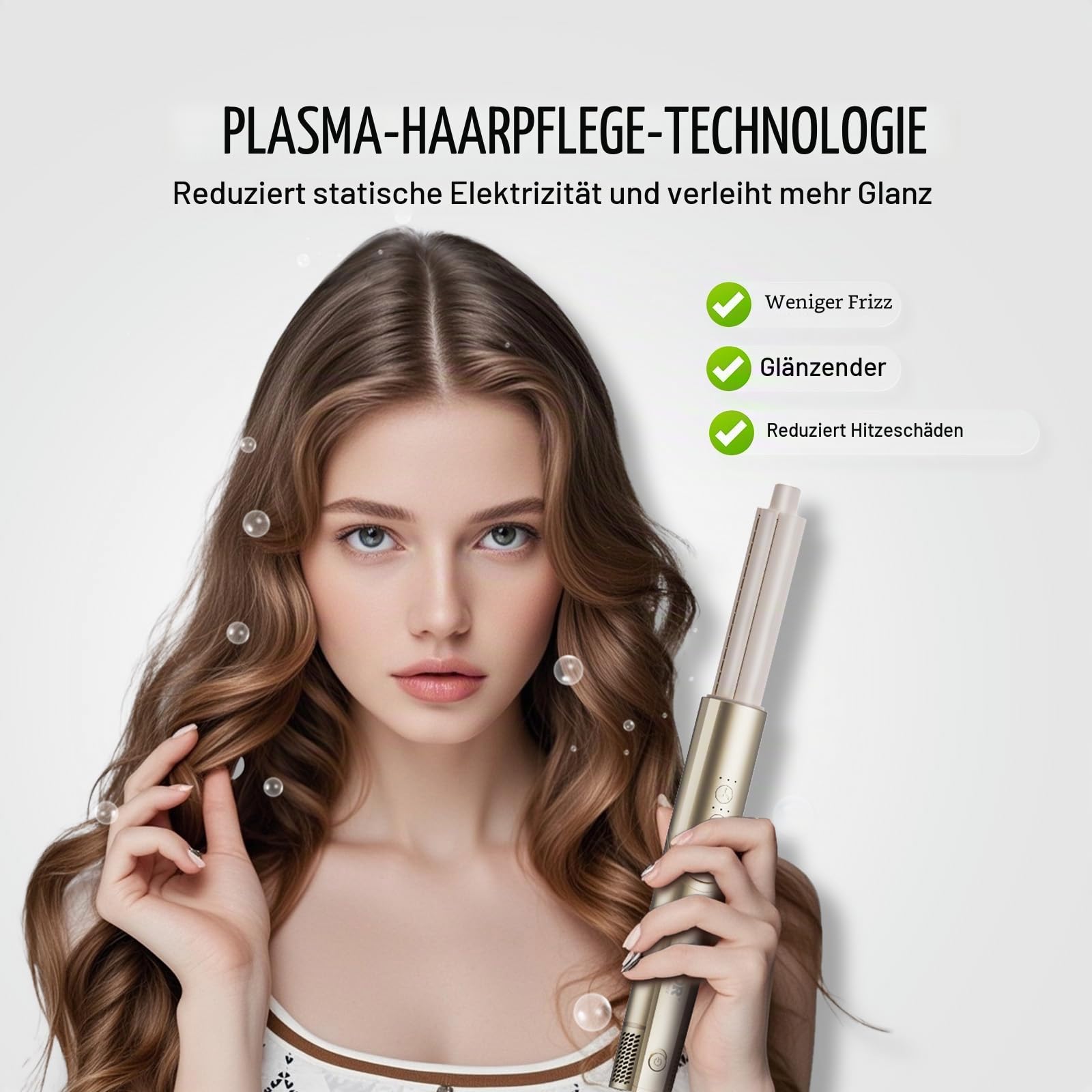 VEVOR 8-in-1-Lockenstab, 1,25-Zoll-Lockenstab-Set aus Keramik mit 2 Zylindern, 2 Bürsten, 4 Düsen für trockenes/glattes/lockiges/voluminöses Haar, Lockenstab für langes, mittellanges und kurzes Haar