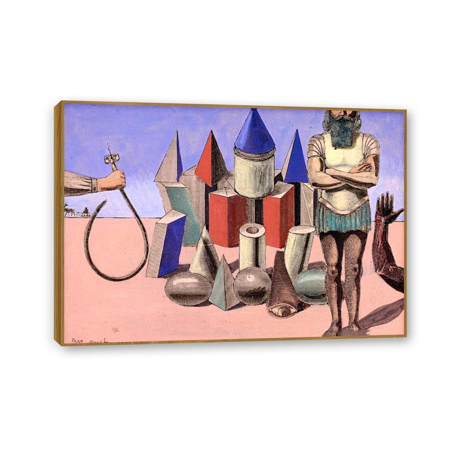 MYCGGDGH Max Ernst Canvas Wall Art Reproductions of Famous Paintings Les Moutons Retro Surrealist Canvas Wall Decor for Living room bathroom 55x40cm(22x16in) Framed