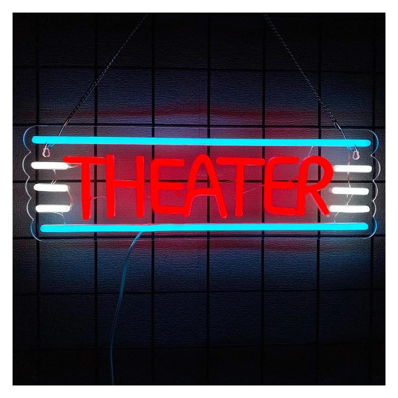 LEMST Sign Lamp Theater Neon Sign Movie Poster Wall Lamp Movie Night Decor Bedroom Dormitory Cinema Art Decor USB Powered 42cmx13.5cm
