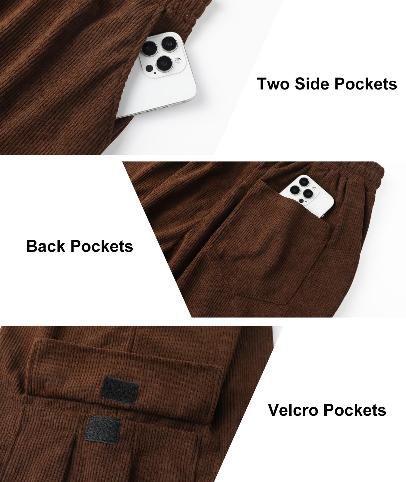 Comilaka Pantaloncini Cargo Uomo Shorts Estivi con Tasche Velluto a Coste Casual Pantaloni Corti Coulisse Vita Elasticizzata