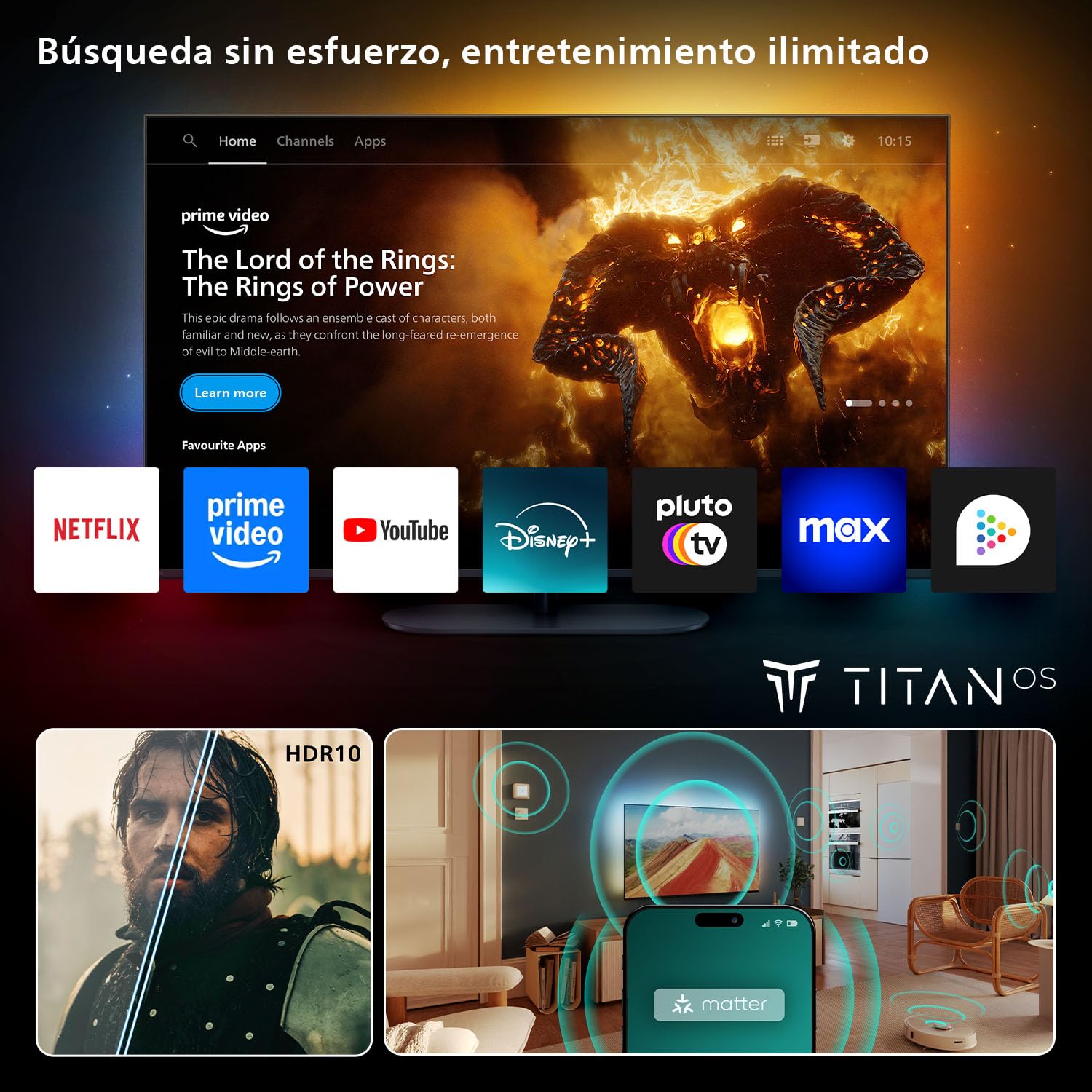 Philips 32PFS6900 HD LED Smart TV - Pantalla de 32 Pulgadas con Pixel Plus, Plataforma Titan OS y Sonido Dolby Digital - Funciona con Alexa y con el Asistente de Voz de Google