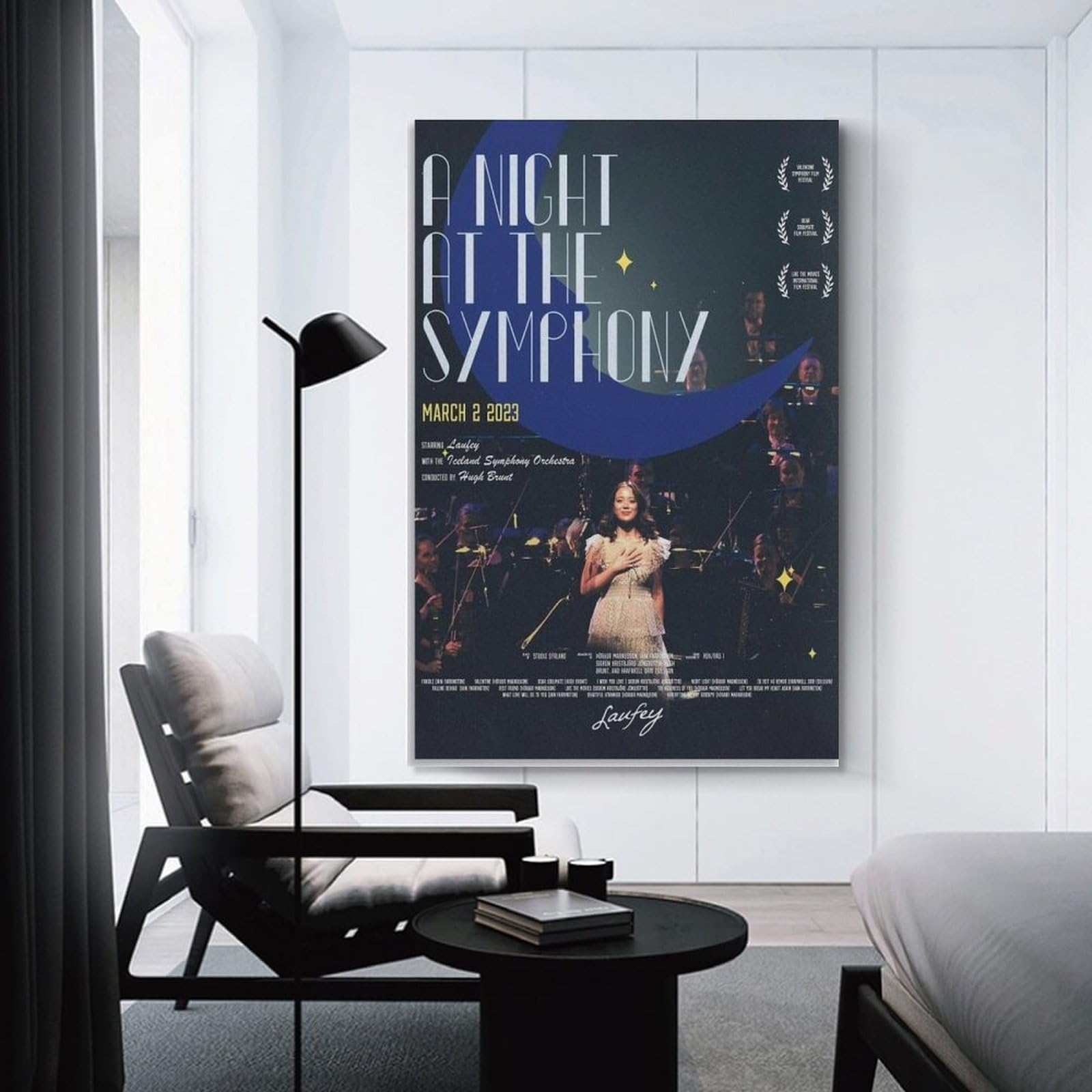 Póster de la cantante Laufey, arte de concierto, lienzo, pintura, decoración de pared, póster de
