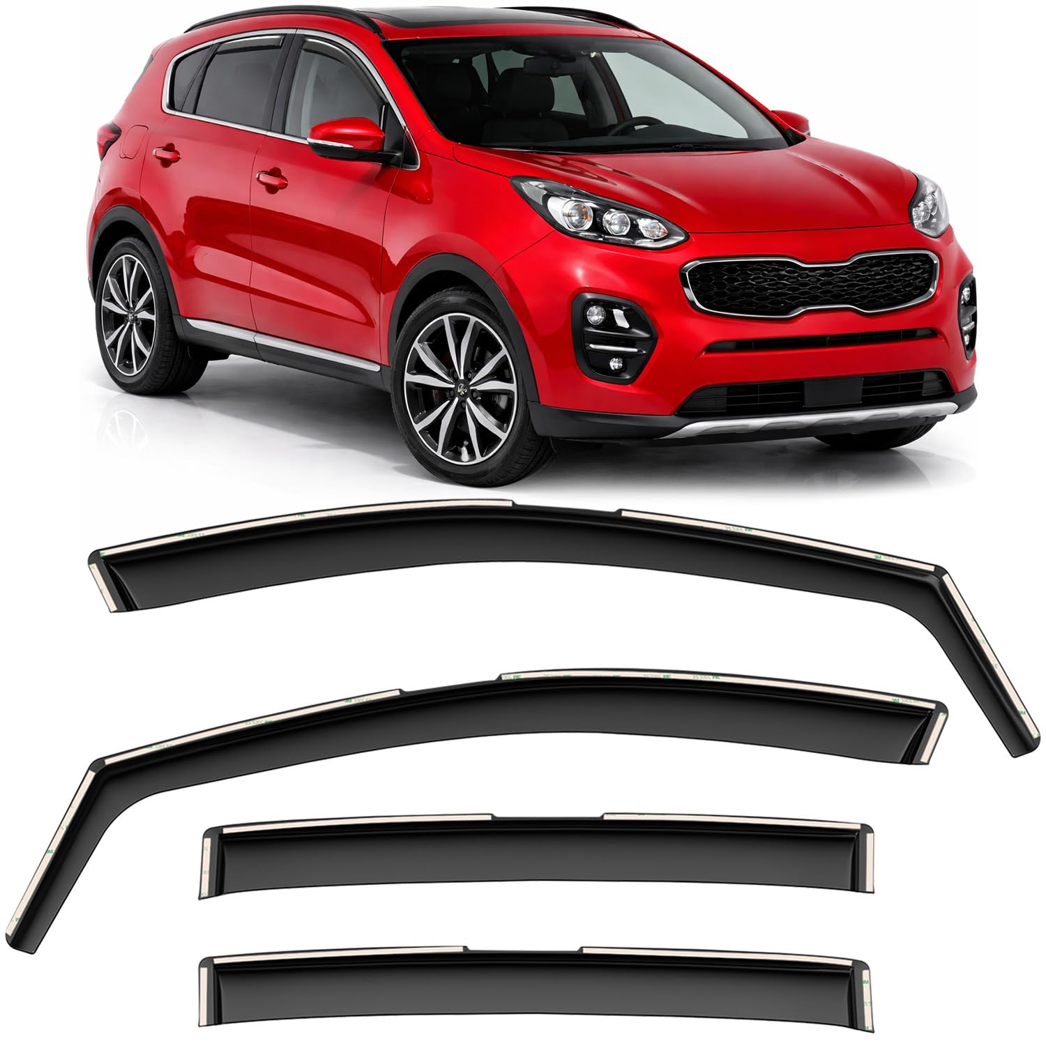Voron Glass Windabweiser kompatibel mit Kia Sportage 16-22 - In-Kanal 4 St.