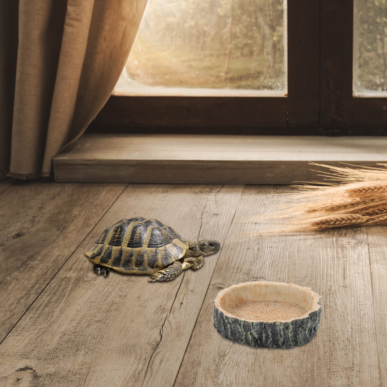 Parliky 2Pcs Reptile Food Bowls Water Dish Pet Feeding Basin for Snakes Lizards Tortoises Convenient Reptile Water Bowl for Easy Care