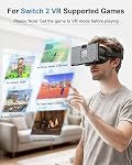 VR Headset for Nintendo Switch 2 (2025), Switch 2 Virtual Reality VR Glasses with Adjustable HD Lenses and Comfortable Head Strap, Labo VR Kit for Switch 2 Accessories, Black