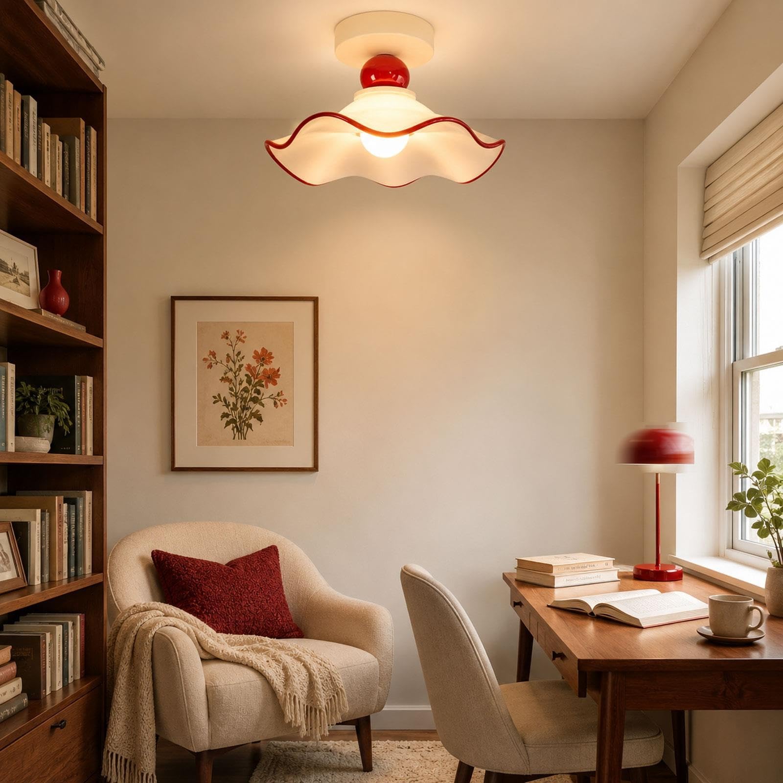 Luce soffitto resina a filo, lampada metallo ondulato con portalampada E27